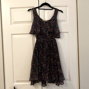 Unique Floral Sheer Dress with Overlay